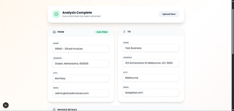Document AI analysis complete with extracted and validated fields