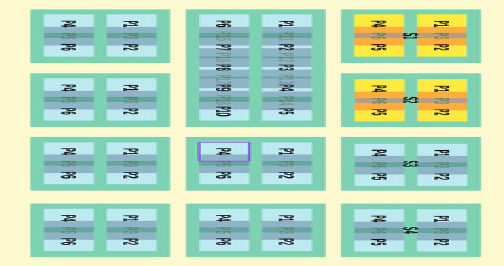 Digital yard map visualizing coil slot occupancy and coil IDs