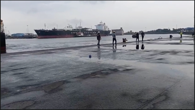 Port berth operations area monitored for safety