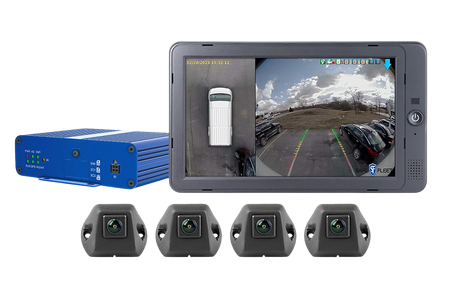 360-degree vehicle camera system with in-cabin monitor and surround cameras